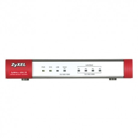 FIREWALL ZYXEL ZYXUSG-20 VPNx2 5P 10/100/1000 WAN+4*LAN/DMZ supporto Content Filtering USB con supporto UMT/3G, SSL VPN ANTISPAM